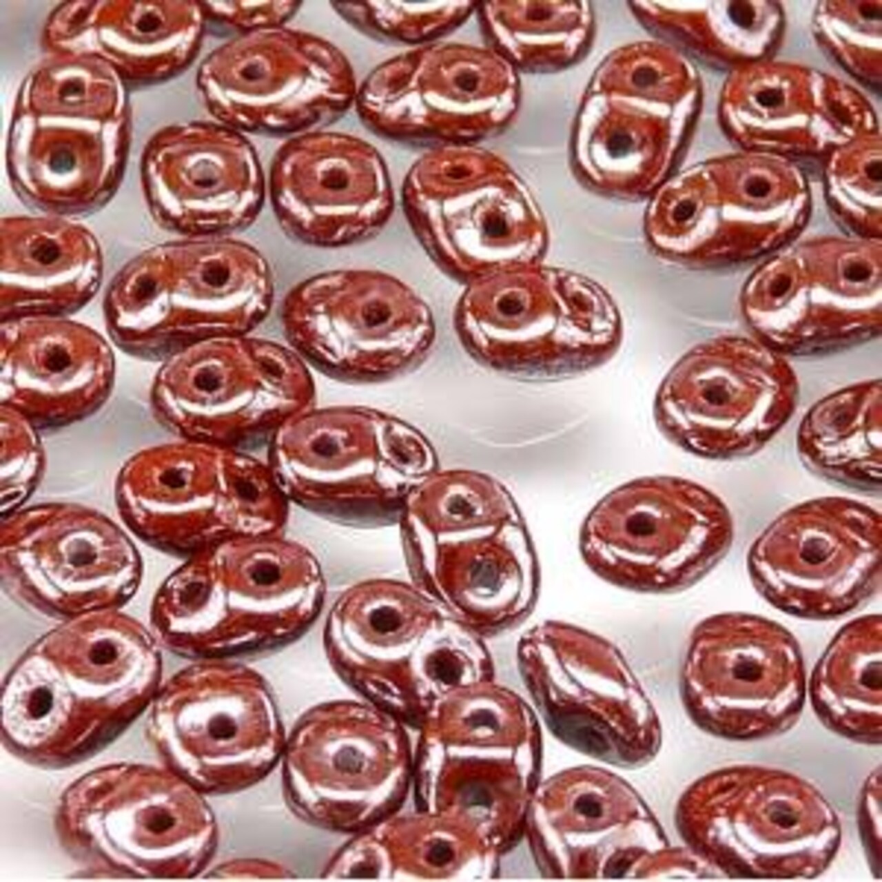 Superduo, Opaque Chocolate White Luster, SD1360-14400, 8 grams